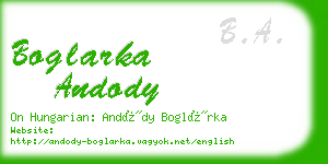 boglarka andody business card